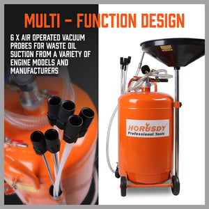 HORUSDY Waste Oil Drainer | 80L Pneumatic Fluid Collection Workshop Extractor