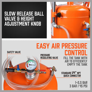 HORUSDY Waste Oil Drainer | 80L Pneumatic Fluid Collection Workshop Extractor