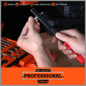 48-Piece SAE & Metric Thread Restorer Kit | Fractional Metric Thread Repair Tool