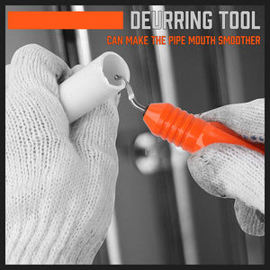 HORUSDY PVC Ratchet Cutter | 64mm (2-1/2") | Deburring Tool with Rubber Handle