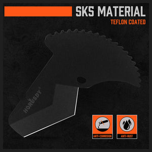 HORUSDY PVC Ratchet Cutter | 64mm (2-1/2") | Deburring Tool with Rubber Handle