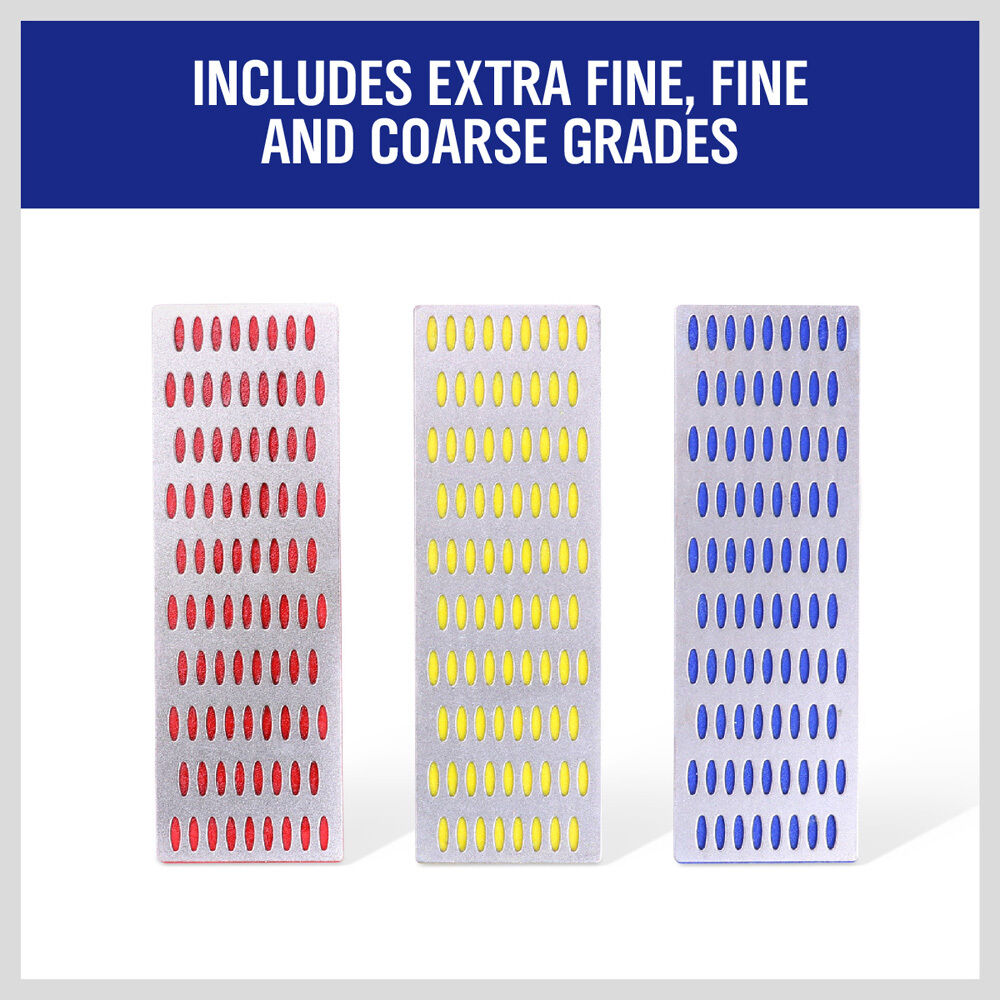 Diamond Sharpening Stone Set | 3-Piece | Whetstone Knife Sharpener with 3 Grits