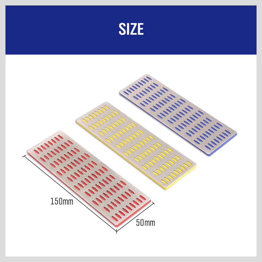 Diamond Sharpening Stone Set | 3-Piece | Whetstone Knife Sharpener with 3 Grits