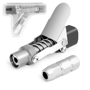 Grease Gun Coupler | Quick Release & Lock | 1/8'' NPT | 10,000 PSI with Storage Case