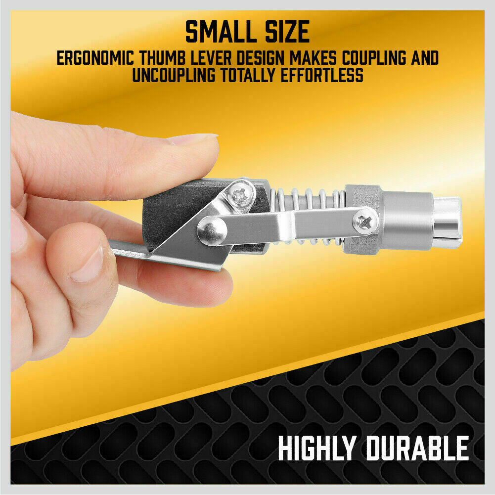 Grease Gun Coupler | Quick Release & Lock | 1/8'' NPT | 10,000 PSI with Storage Case