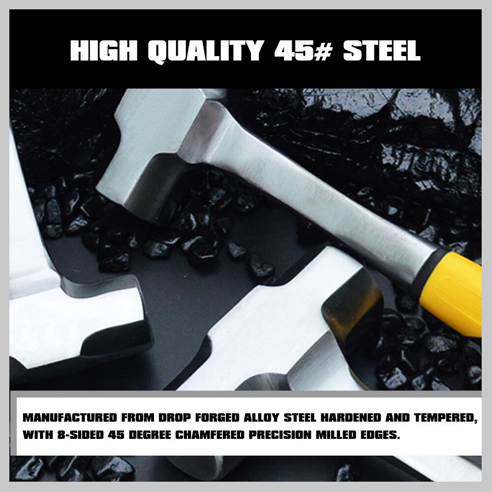 Steel Hammer Set | 2LB & 3LB | Double Octagonal Heavy Duty | Rubber Grip Handle