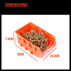 Wall Mounted Storage Bins Rack Set | 8-Piece | Nuts & Bolts Organizer | Parts Storage