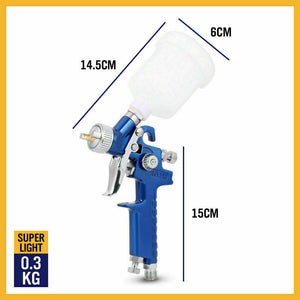 Gravity HVLP Mini Spray Gun | 125mL | 0.8mm Air Nozzle | Low Pressure Painting Sprayer