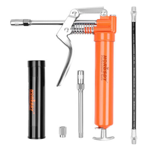 Mini Grease Gun | 2-Way Manual Pistol Grip | 3OZ Cartridge | Flexi Hose & Coupler