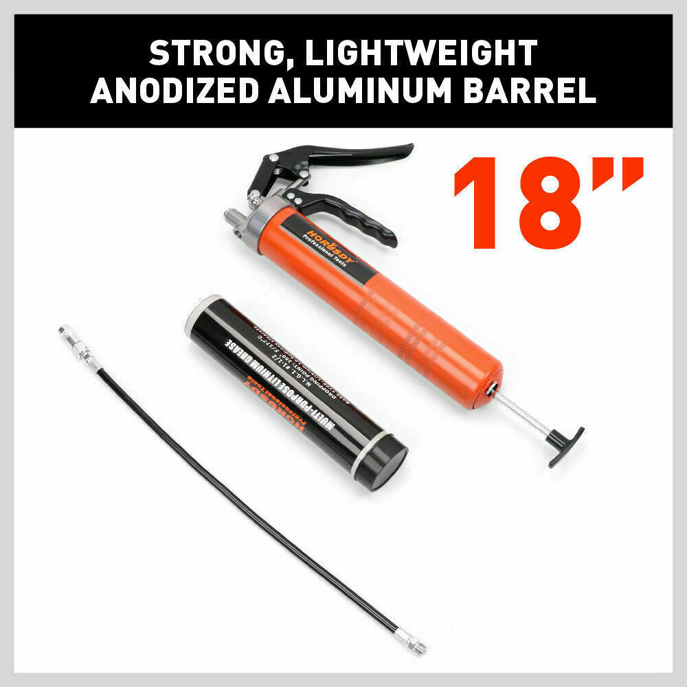 18'' Manual Pistol Grip Grease Gun | Flow Pressure 4500PSI | Flexi Hose & Coupler