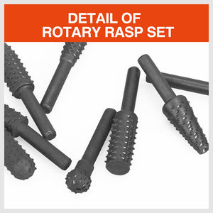 Rotary Bits Set | 10-Piece | Router Drill Bit Burr | Wood Rasp File for Timber Drilling