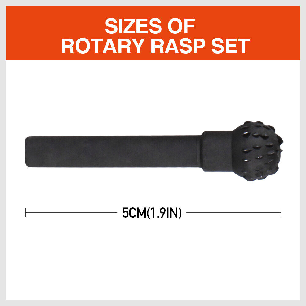 Rotary Bits Set | 10-Piece | Router Drill Bit Burr | Wood Rasp File for Timber Drilling