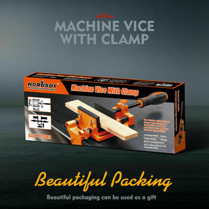 Drill Press Bench Vice | 90mm | Quick Release Clamp Jaw with Soft Grip Hand Pads