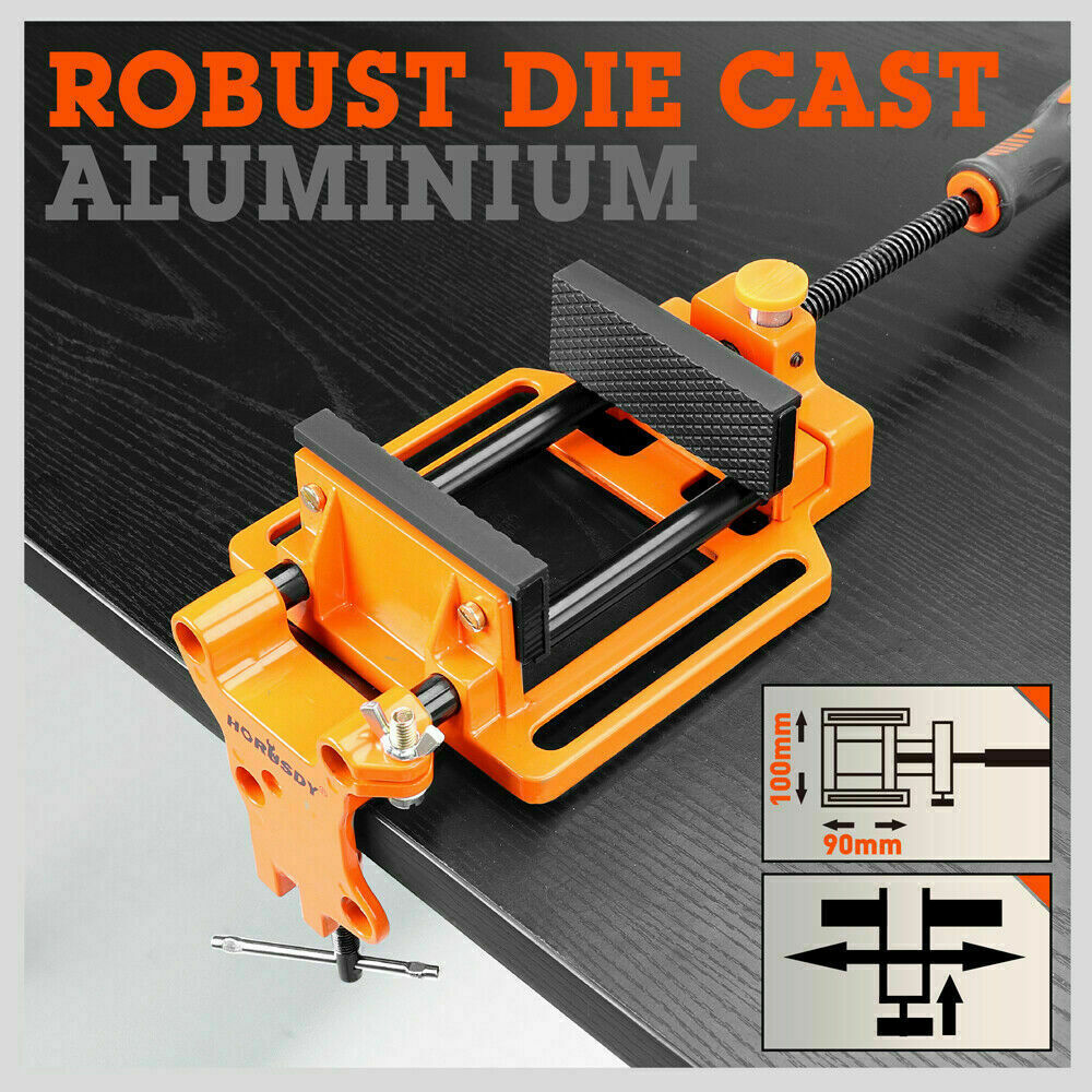 Drill Press Bench Vice | 90mm | Quick Release Clamp Jaw with Soft Grip Hand Pads