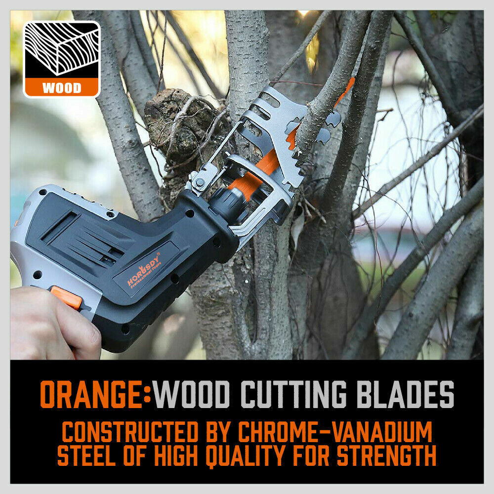 Reciprocating Saw Blade Set | 34-Piece | Wood & Metal Cutting Blades | Storage Pouch Included