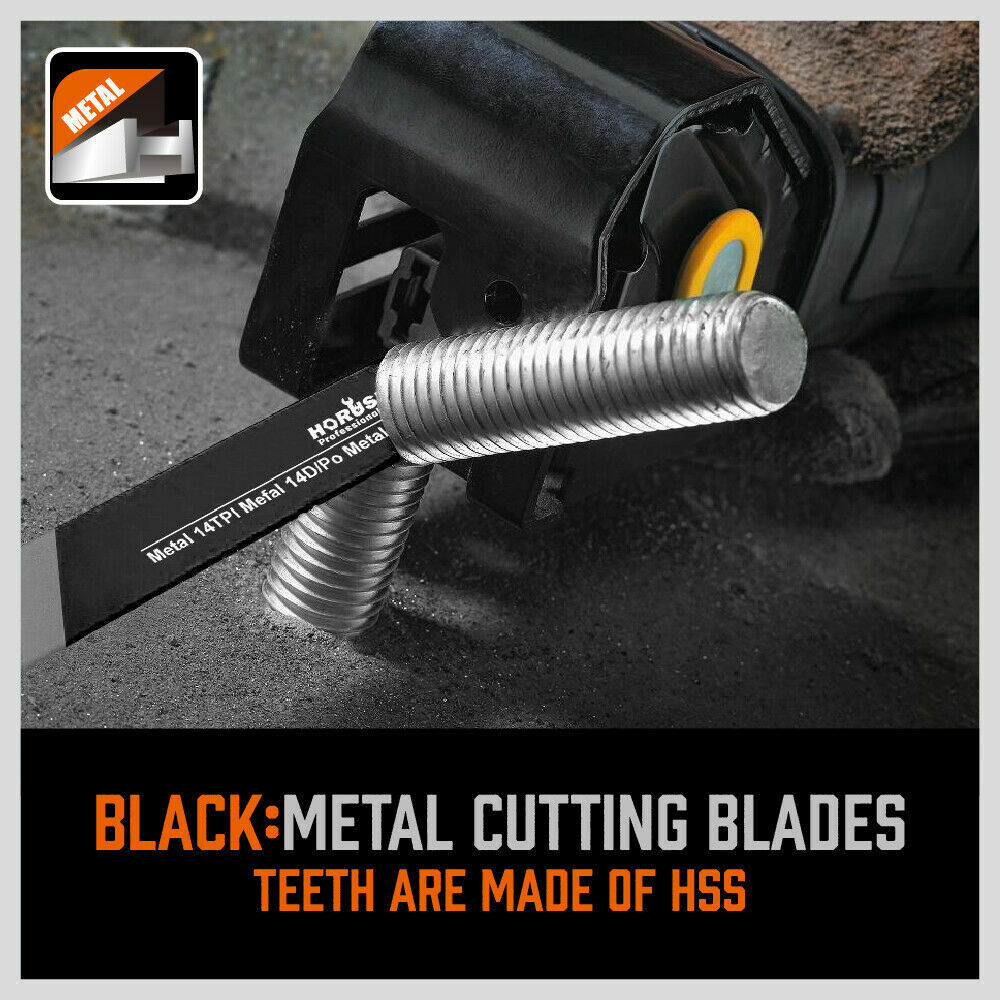Reciprocating Saw Blade Set | 34-Piece | Wood & Metal Cutting Blades | Storage Pouch Included
