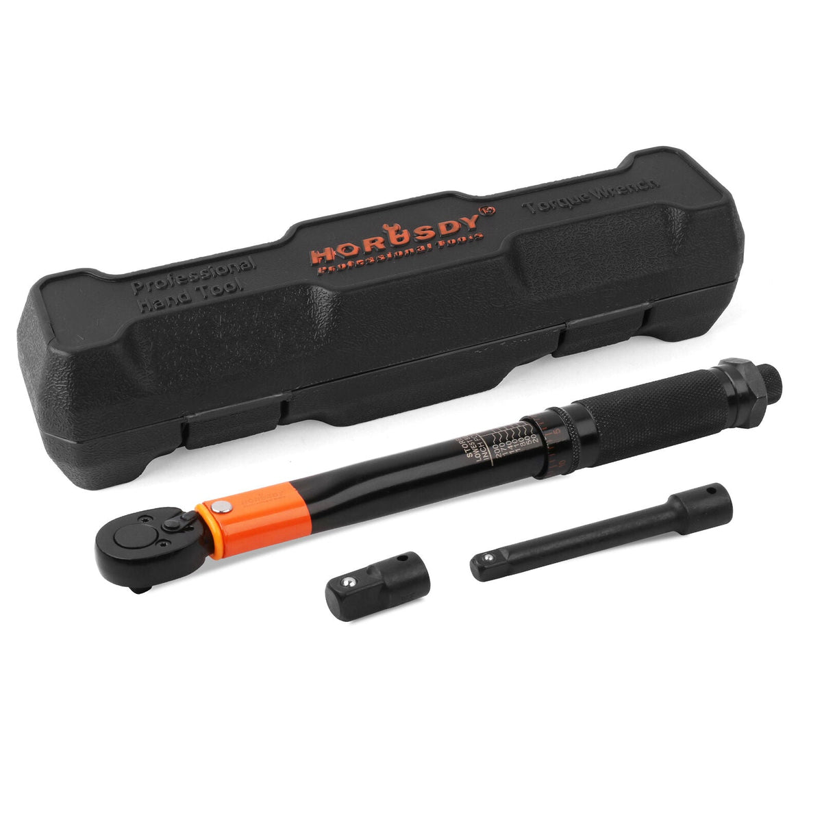 HORUSDY Torque Wrench Set | 3-Piece | 1/4" Drive Click Ratchet Socket with Adaptor Extension