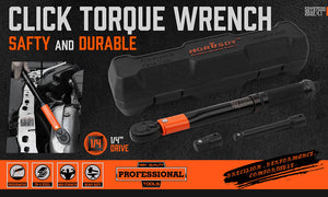 HORUSDY Torque Wrench Set | 3-Piece | 1/4" Drive Click Ratchet Socket with Adaptor Extension