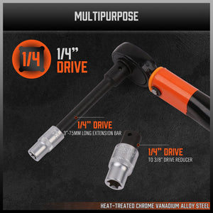 HORUSDY Torque Wrench Set | 3-Piece | 1/4" Drive Click Ratchet Socket with Adaptor Extension