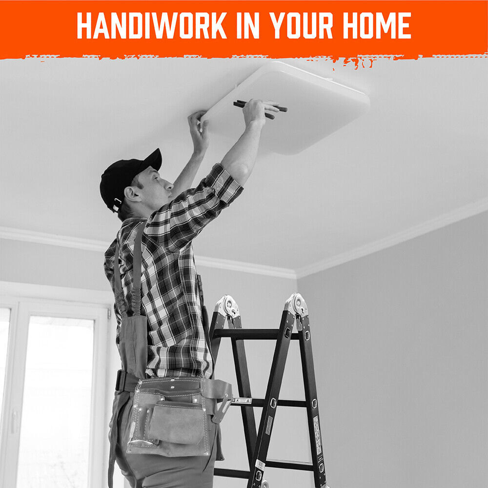 Multi-Purpose Folding Ladder | 4.7M Aluminium Extension Step | Non-Slip Platform | AU Stock