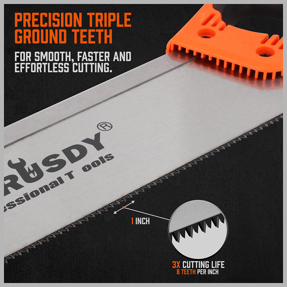 Back Saw | 14" Woodworking Hand Saw | Timber & Plastic Cutting | Ergonomic Handle