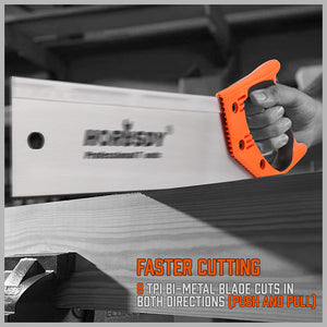 Back Saw | 14" Woodworking Hand Saw | Timber & Plastic Cutting | Ergonomic Handle