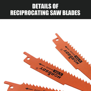 Reciprocating Saw Blades Set | 10-Piece | Wood & Metal Timber Demolition Cutting Tool