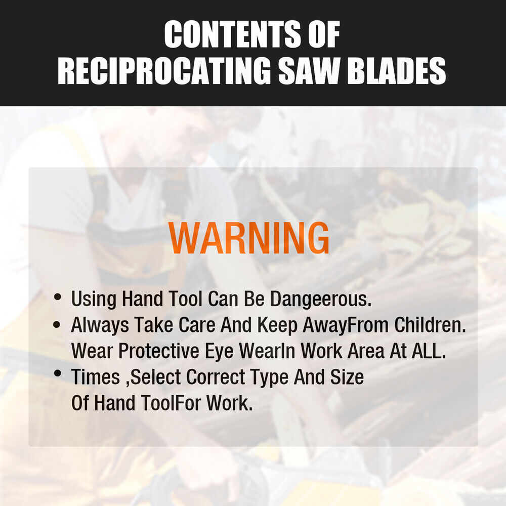 Reciprocating Saw Blades Set | 10-Piece | Wood & Metal Timber Demolition Cutting Tool