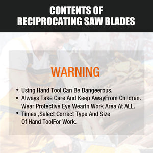 Reciprocating Saw Blades Set | 10-Piece | Wood & Metal Timber Demolition Cutting Tool