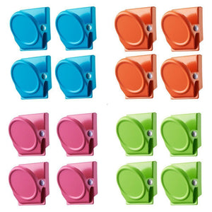 16Pc Magnetic Spring Clamps | Refrigerator Clips | Note Holders for Fridge