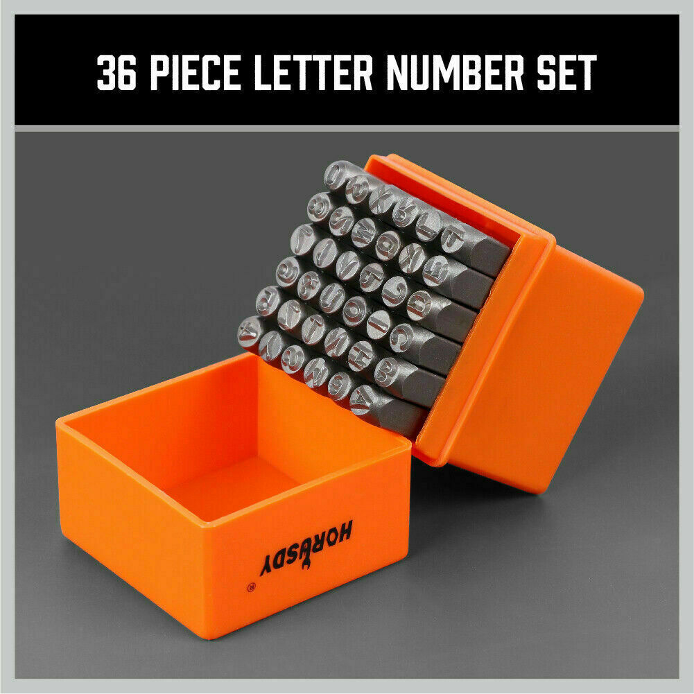 Number & Letter Stamp Punch Set | 36-Piece | 6mm | For Metal, Plastic, Wood & Leather