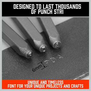 Number & Letter Stamp Punch Set | 36-Piece | 6mm | For Metal, Plastic, Wood & Leather