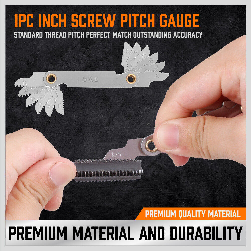 Tap and Die Set | 40-Piece | Imperial SAE Screw Thread Drill with Pitch Gauge