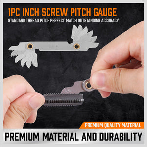 Tap and Die Set | 40-Piece | Imperial SAE Screw Thread Drill with Pitch Gauge