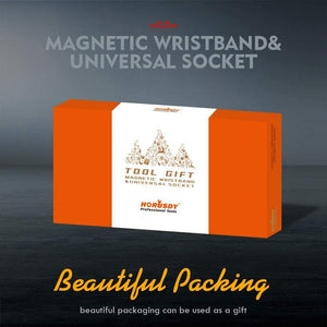Magnetic Wristband & Universal Socket Grip | 7-19mm Magnetized Screws & Nails Holder