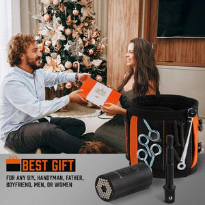 Magnetic Wristband & Universal Socket Grip | 7-19mm Magnetized Screws & Nails Holder