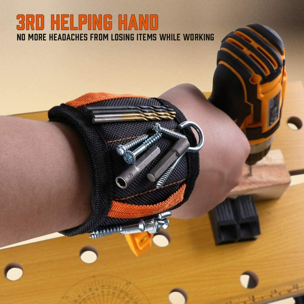 Magnetic Wristband & Universal Socket Grip | 7-19mm Magnetized Screws & Nails Holder