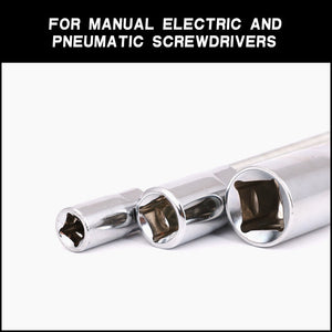 Flexible Socket Extension Bars | 3-Piece Set | 1/2" 1/4" 3/8" Drive | 10" 8" 6" Long