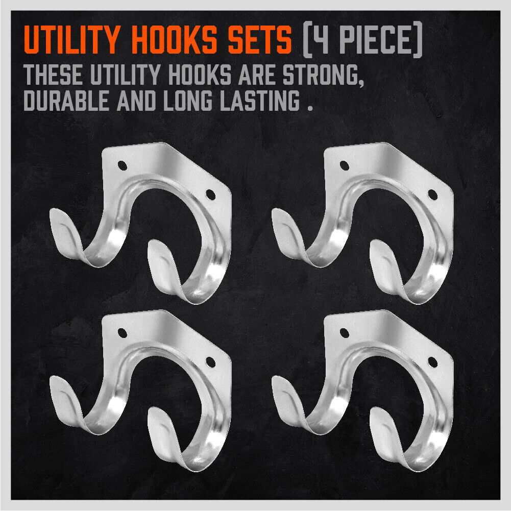 HORUSDY Mop & Broom Holder | Wall Mounted Tool Storage Clip | Spring Grip Garden Rack