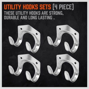 HORUSDY Mop & Broom Holder | Wall Mounted Tool Storage Clip | Spring Grip Garden Rack