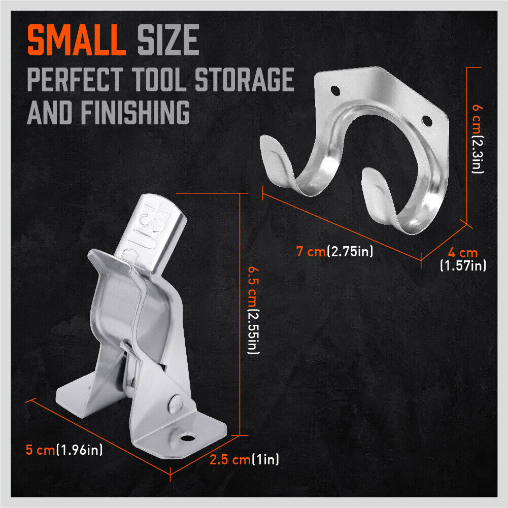 HORUSDY Mop & Broom Holder | Wall Mounted Tool Storage Clip | Spring Grip Garden Rack