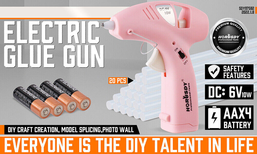 Cordless Hot Glue Gun | 20 Glue Sticks & Batteries Included | Craft DIY Repair Tool