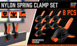 HORUSDY Spring Clamp Set | 8-Piece | Quick Grip Plastic Non-Slip Nylon Clips for Woodworking
