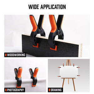 HORUSDY Spring Clamp Set | 8-Piece | Quick Grip Plastic Non-Slip Nylon Clips for Woodworking