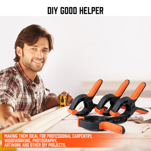 HORUSDY Spring Clamp Set | 8-Piece | Quick Grip Plastic Non-Slip Nylon Clips for Woodworking