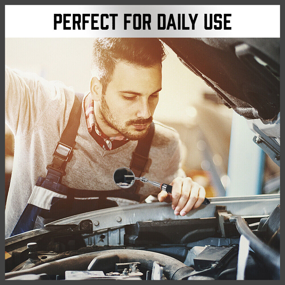 Magnetic Pick-Up Tool Set | 3-Piece | Swivel Inspection Mirror | Telescoping Rod | Heavy Duty