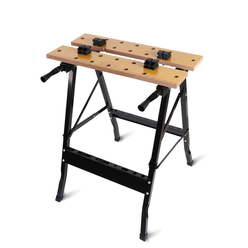 Foldable Work Bench | Mobile Sawhorse | Garage Trestle | Wood Cutting Anti-Slip Table