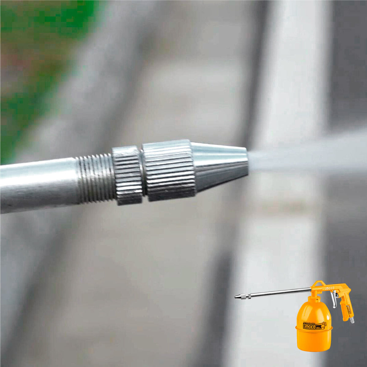 Ingco | 5Pc Compressor Air Tool Set | Paint Sprayer, Air Blower, Tyre Inflating & 5M Hose