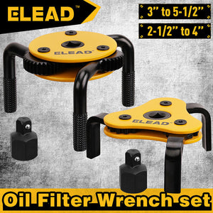 ELEAD 2Pcs Oil Filter Wrench Set | Adjustable Oil Filter Change Set | Engine Filters