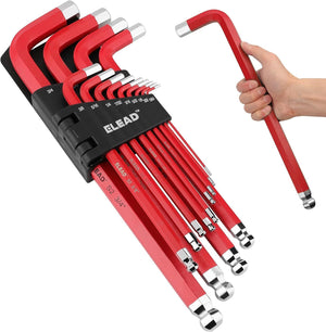 ELEAD 13pc Extra Large Hex Key Set | Long Allen Key Wrench | Ball End SAE 5/64"-3/4